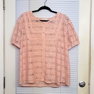 Pink lace top by Belle Poque 2XL